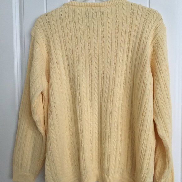 🎉Host Pick🎉Talbots Yellow Cable Knit Long Sleeve Sweater - Picture 2 of 4